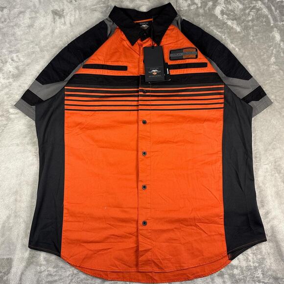 Harley-Davidson Other - NWT Genuine MotorClothes Harley Davidson 100% Cotton Mens Dress Venting Shirt